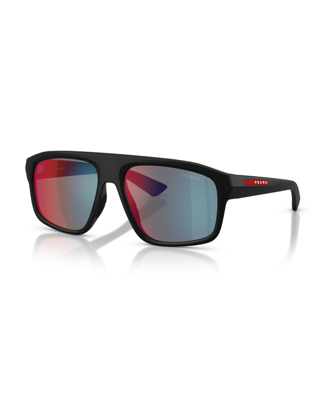 image Matte black-Dark grey mirror blue/red