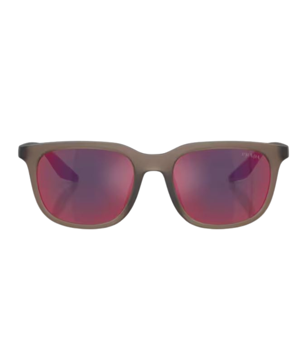 Frosted brown-Dark grey mirror blue/red