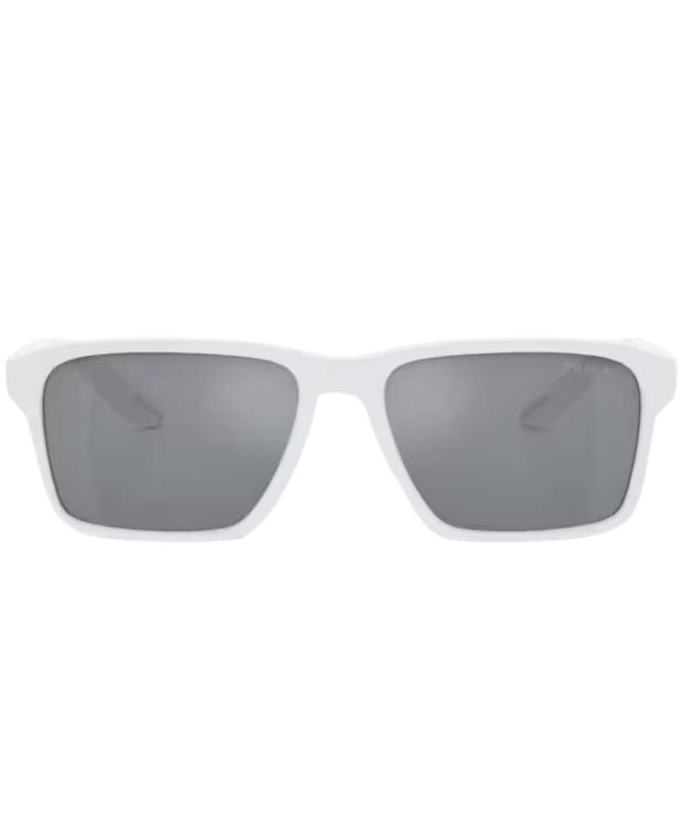 White rubber-Light blue mirror silver