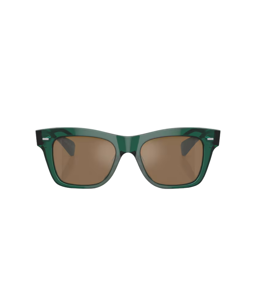 Translucent dark teal-Cognac mirror