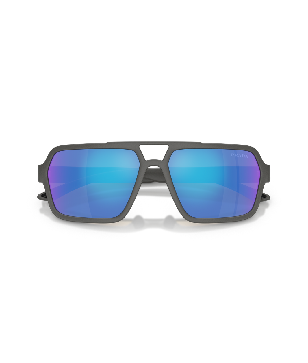 Grey silver-Light green mirror blue