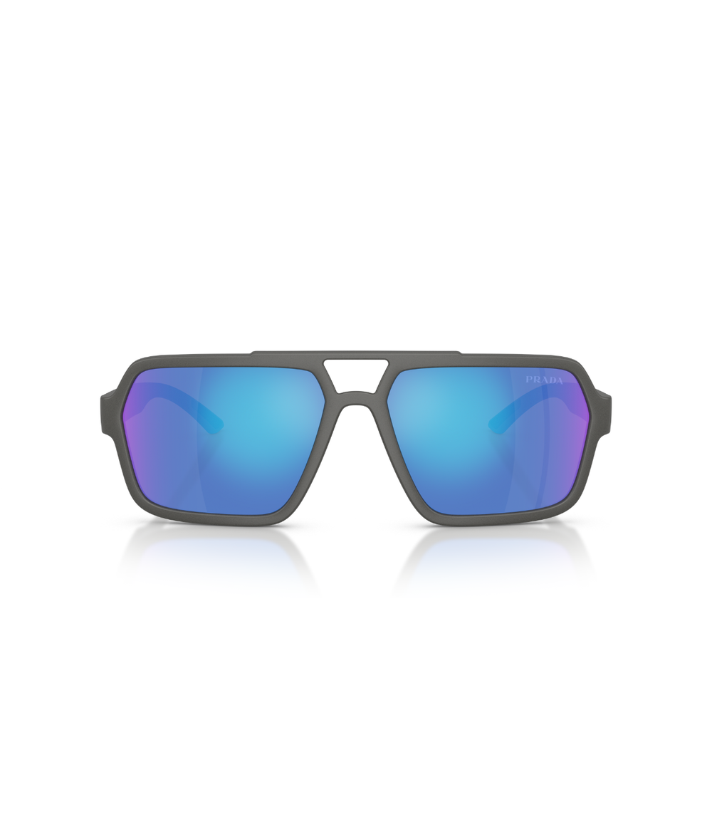 Grey silver-Light green mirror blue