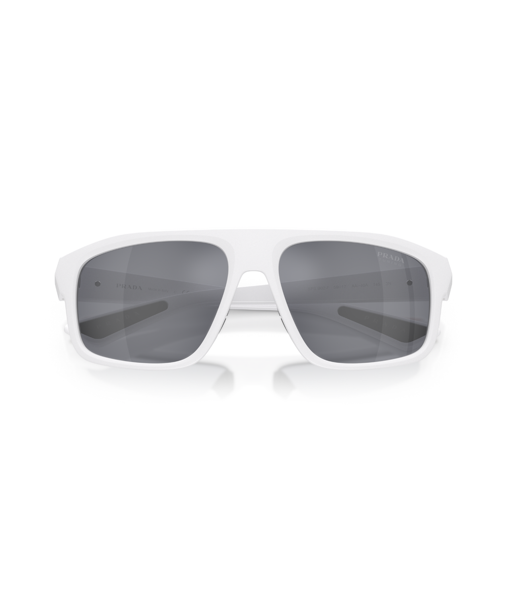 Matte white-Light blue mirror silver