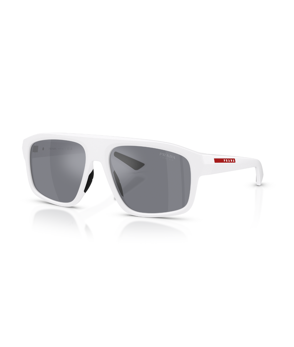 Matte white-Light blue mirror silver
