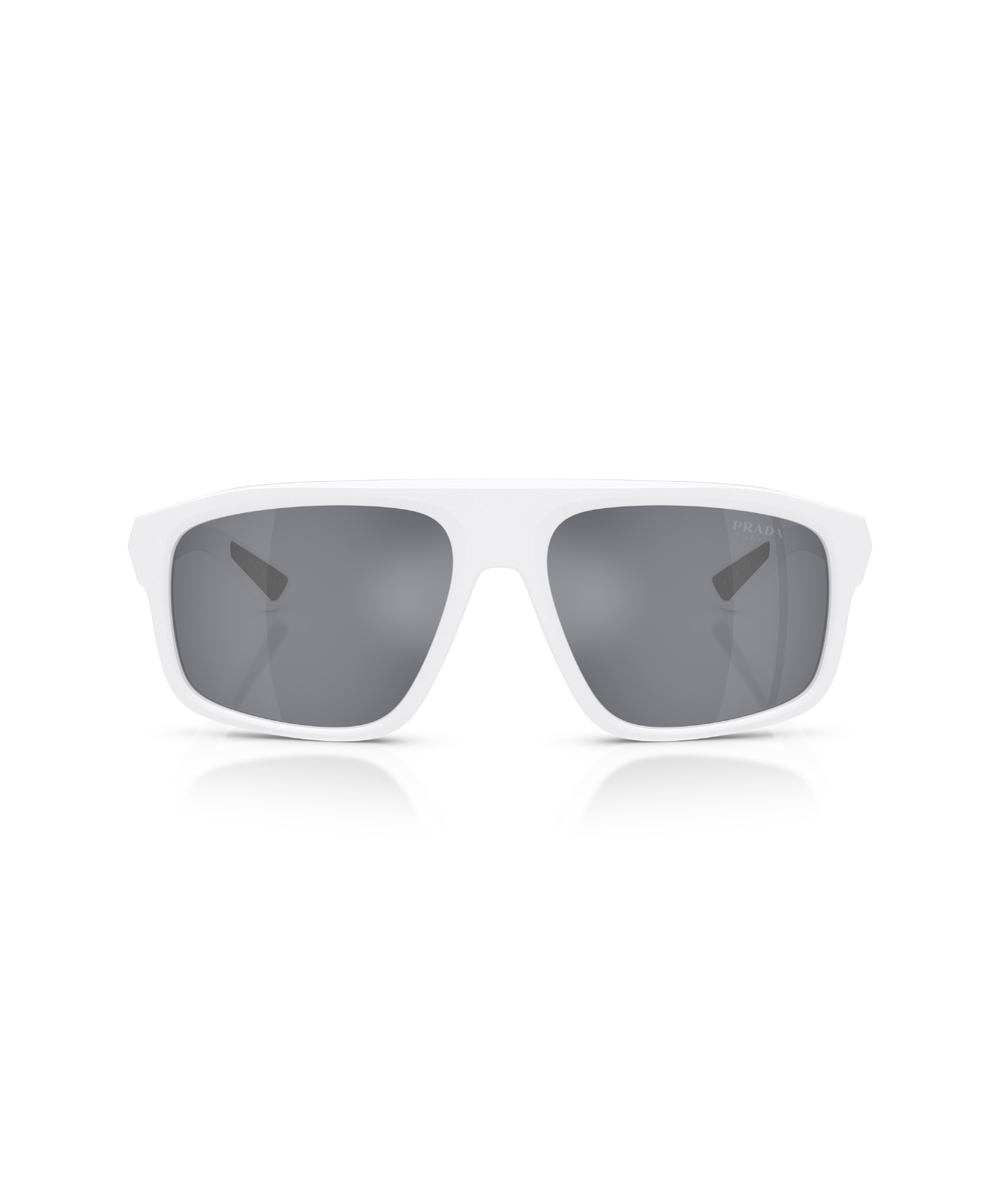 Matte white-Light blue mirror silver