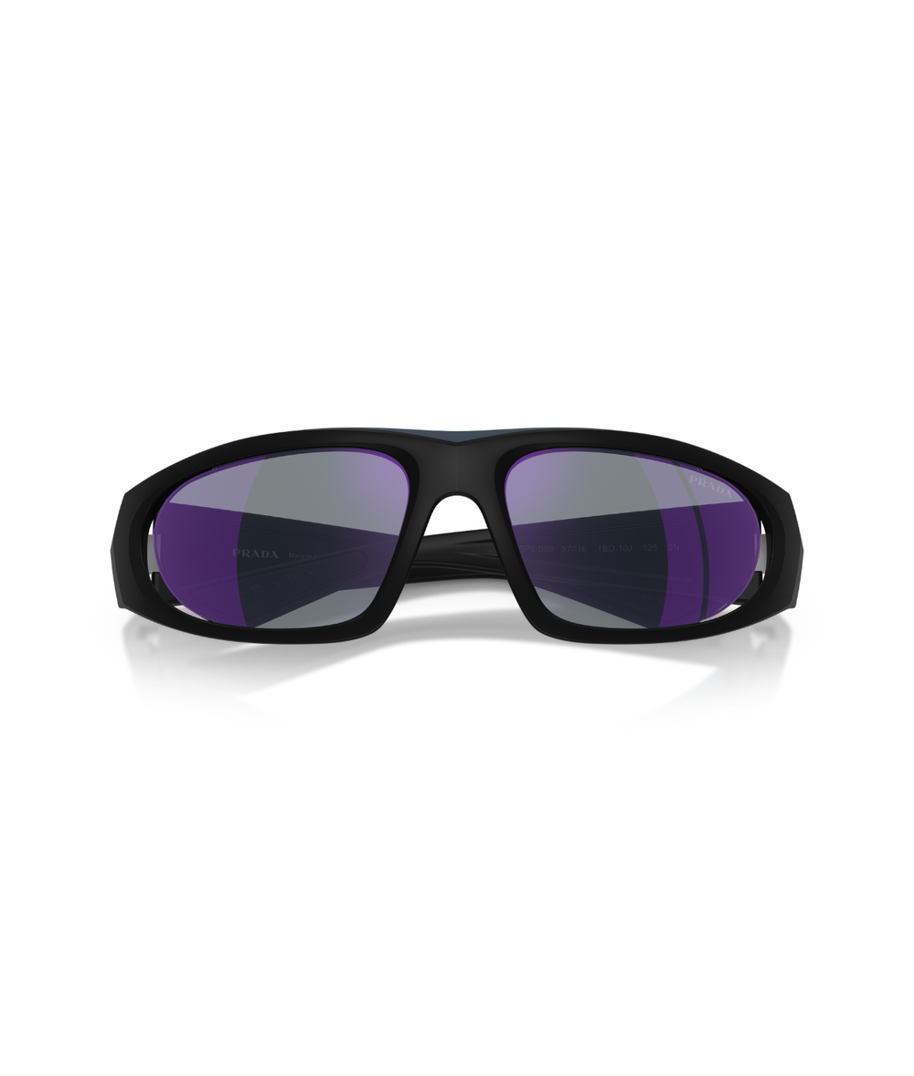 Matte black-Dark blue mirror violet