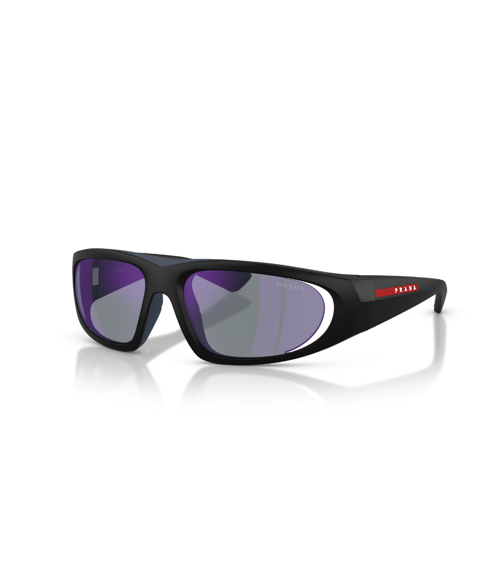 Matte black-Dark blue mirror violet