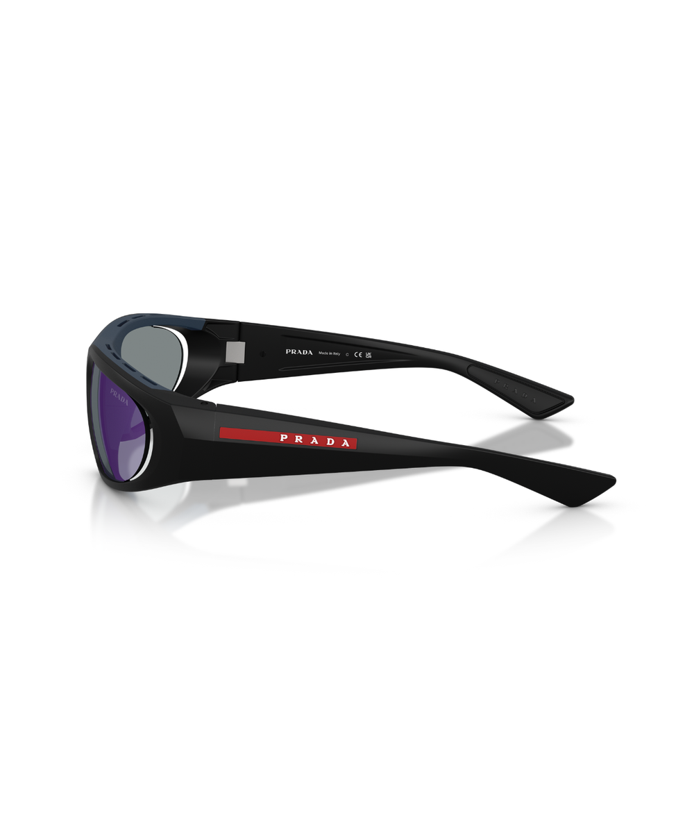 Matte black-Dark blue mirror violet